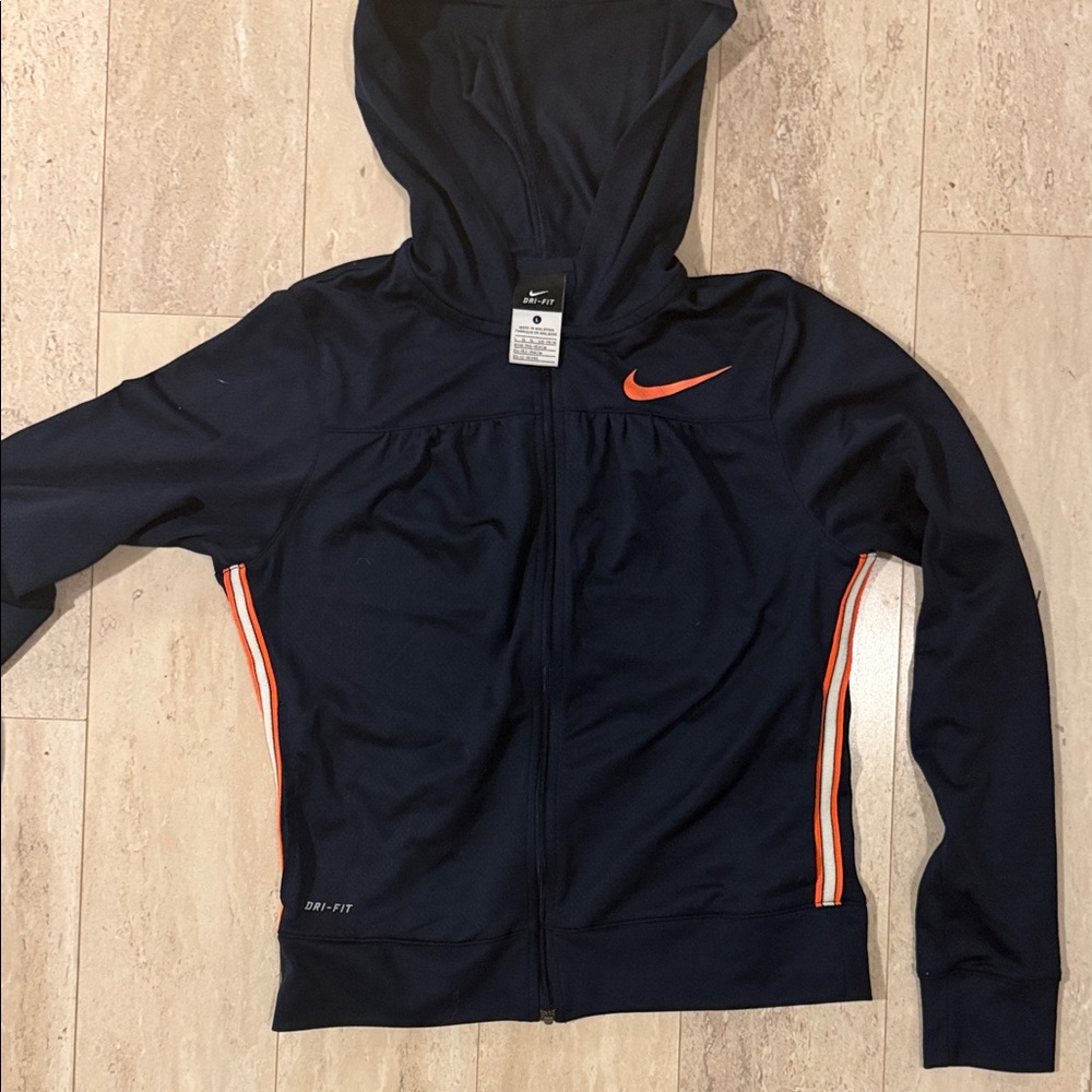 Nike Dark Blue and Orange Hoodie